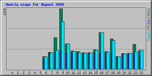 Hourly usage for August 2026